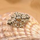 Afbeelding 2 van Zilveren Art-Nouveau broche gezet met roos geslepen diamanten