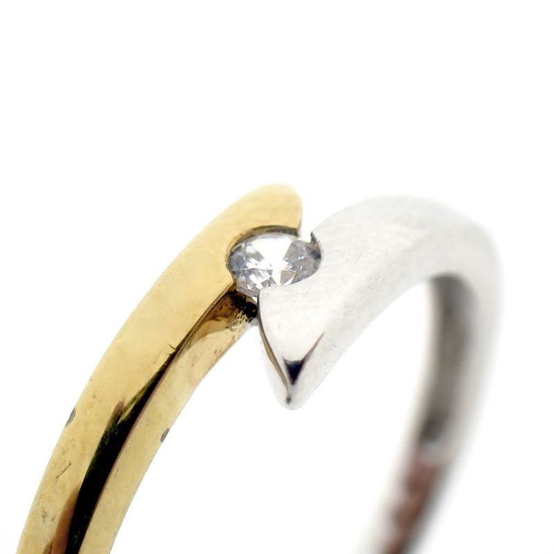 Image 3 of Two-tone gold ring set with zirconia