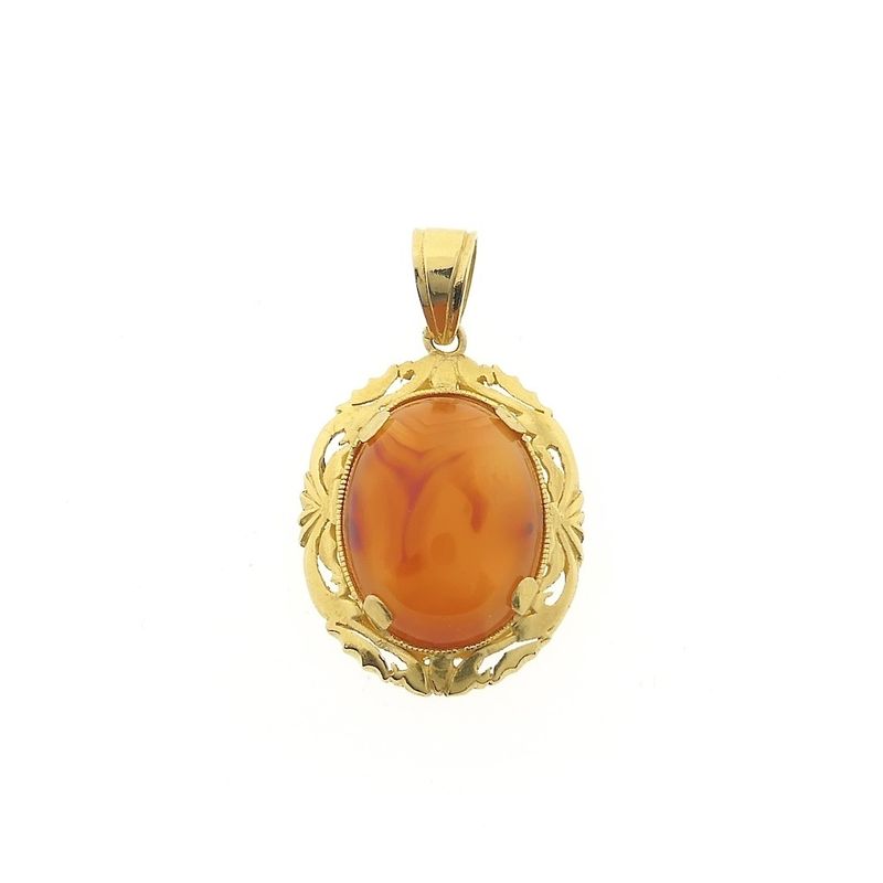Image 1 of Gold pendant with carnelian