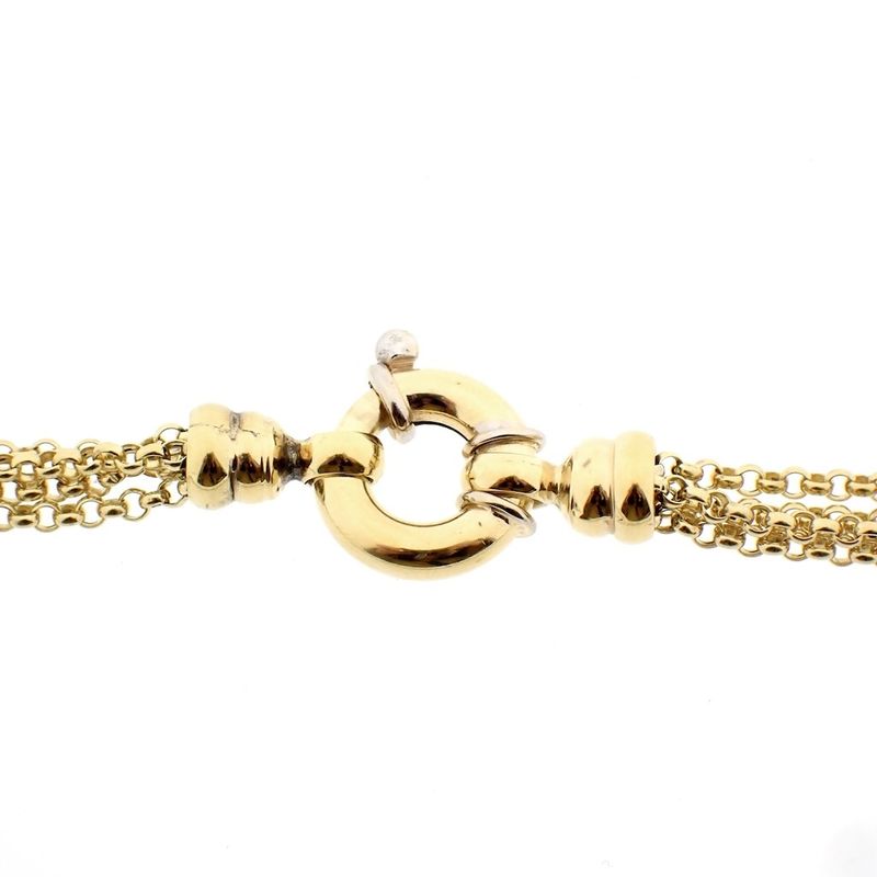 Image 3 of Gold jasseron link chain with four strands