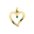 Image 1 of Gold heart pendant with emerald