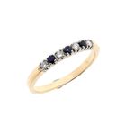 Image 1 of Gold ring with sapphire and diamond; 0.12 ct. | Diamonde