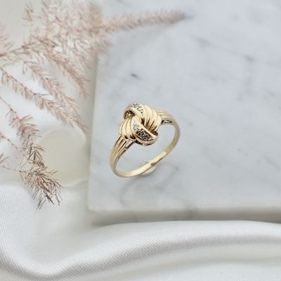 Image 2 of Golden fantasy ring with diamonds | 0.015 ct.