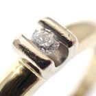 Image 2 of Gold solitaire ring with diamond; 0.05 ct.