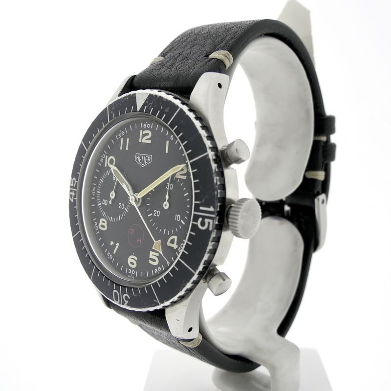 Image 22 of Heuer Bundeswehr Fly-back 1550SG; Vintage chronograph men's watch