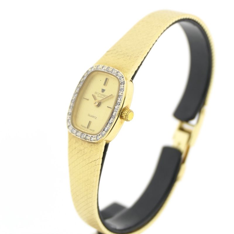 Image 3 of Bonard Geneva; 14k gold ladies' watch with diamonds
