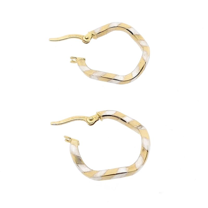 Image 7 of Bicolor Gold Earrings; Ø 19.5 mm