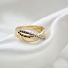 Image 6 of Two-tone gold ring with 0.105 ct diamonds.