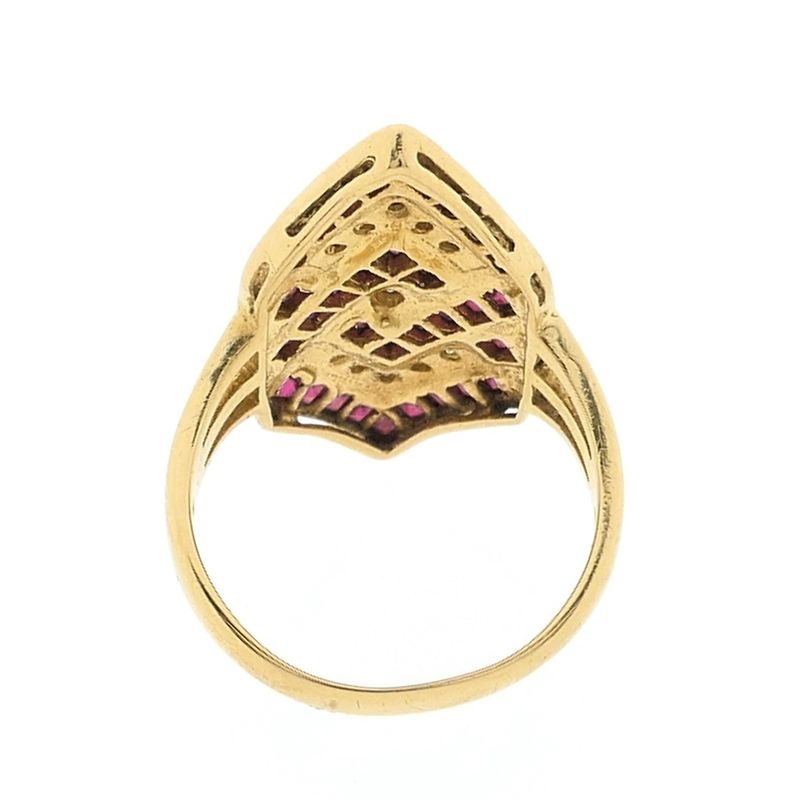 Image 6 of 18 carat gold ring with ruby and zirconia