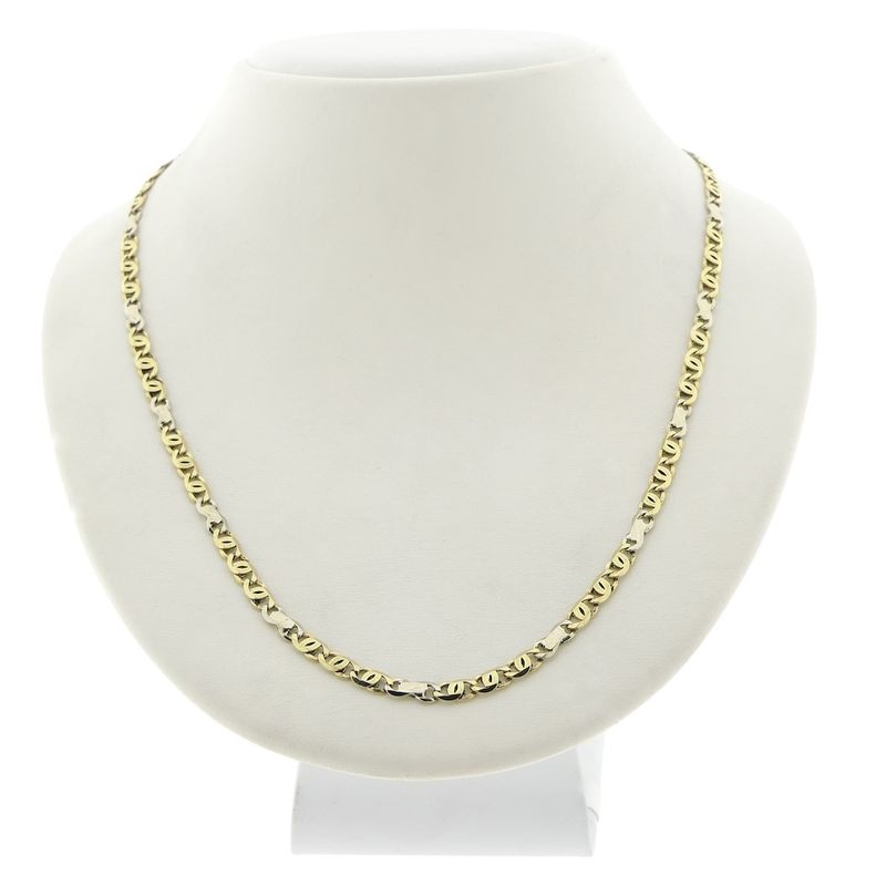 Image 2 of Two-tone gold Figaro link chain | 52.5 cm