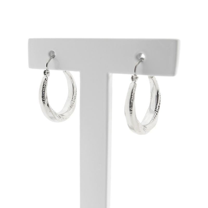 Image 4 of Vintage white gold hoop earrings