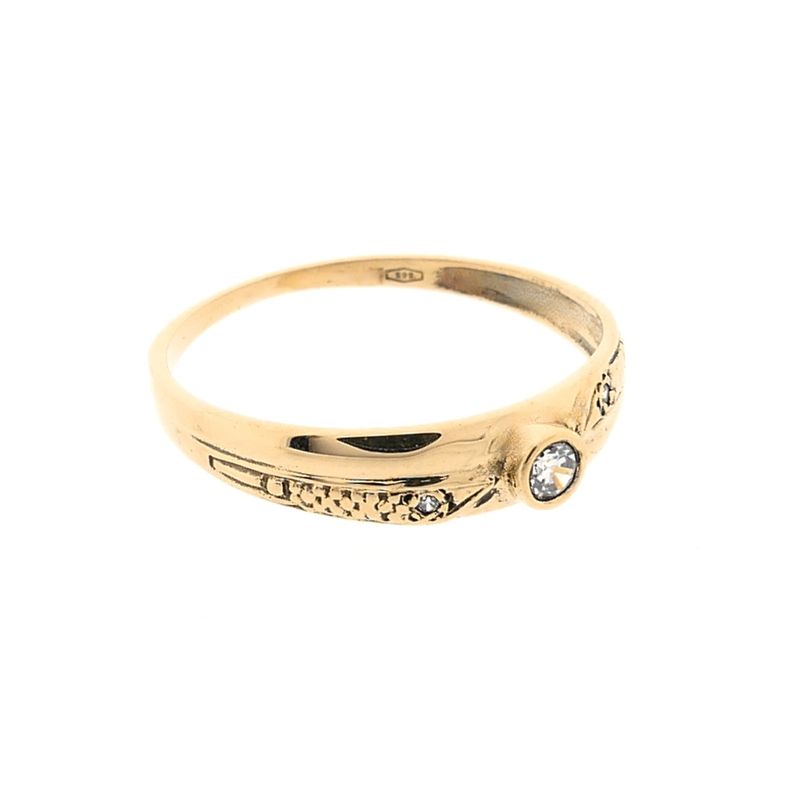 Image 6 of 14k Gold Zirconia Ring; Size 17