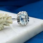 Image 2 of 14K White Gold Ring with Light Blue Zirconia; Size 17.5