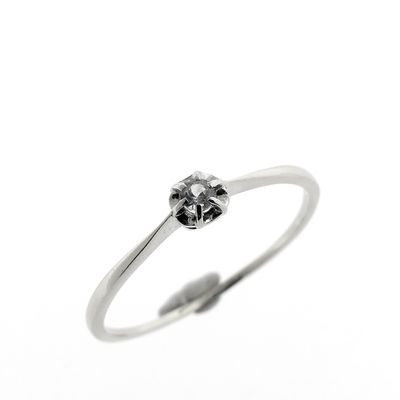 Image 1 of White gold solitaire ring with diamond | 0.06 ct.
