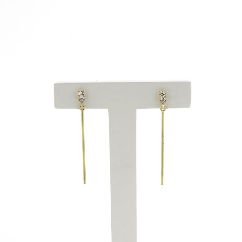 Image 1 of Gold stud earrings with zirconia
