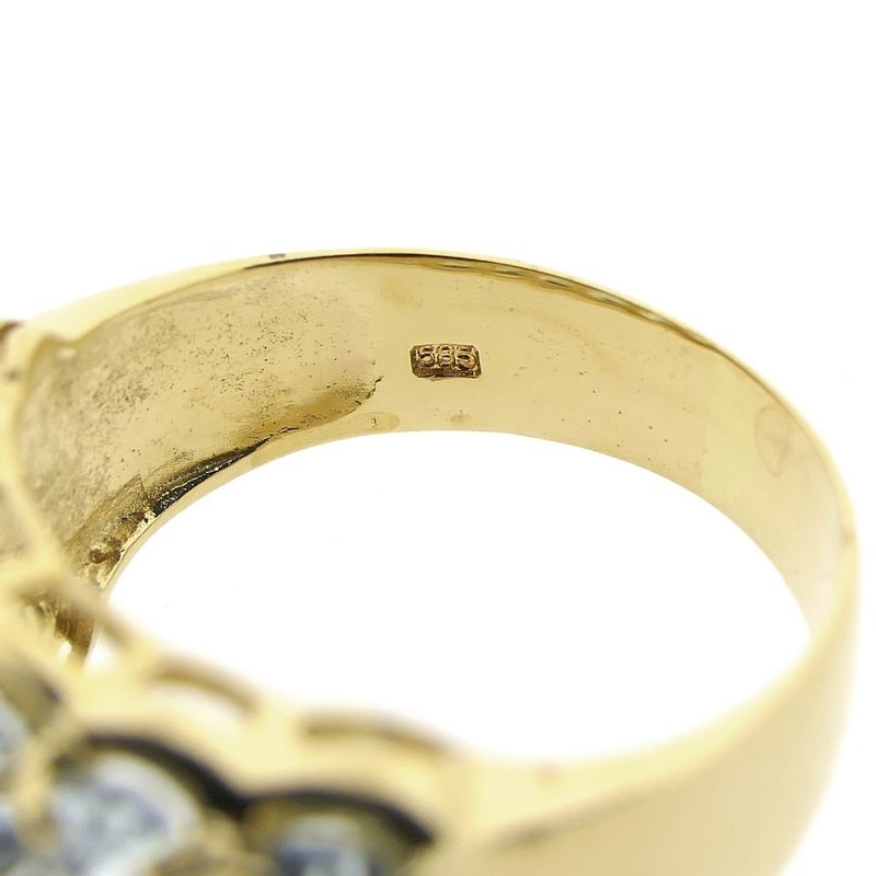 Image 6 of Gold ring with aquamarine and diamond | 0.05 ct.