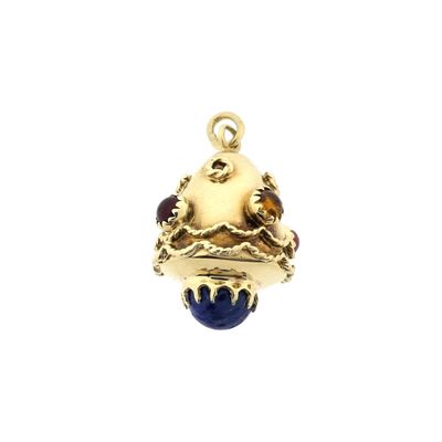 Image 1 of Gold pendant with mix of gemstones