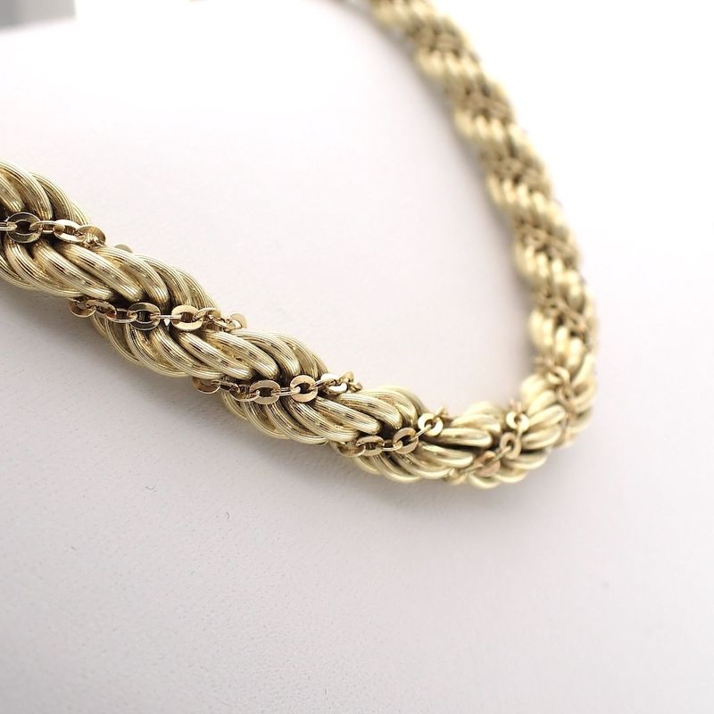 Image 4 of Gold twisted mesh link necklace