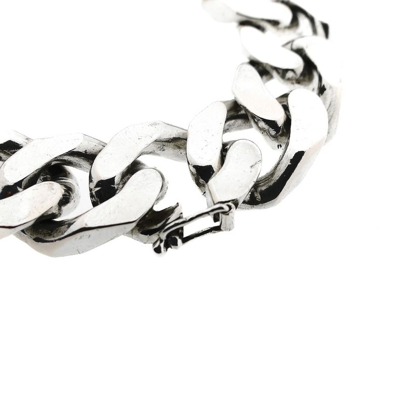 Image 3 of Silver robust gourmet link bracelet; Men | 22 cm