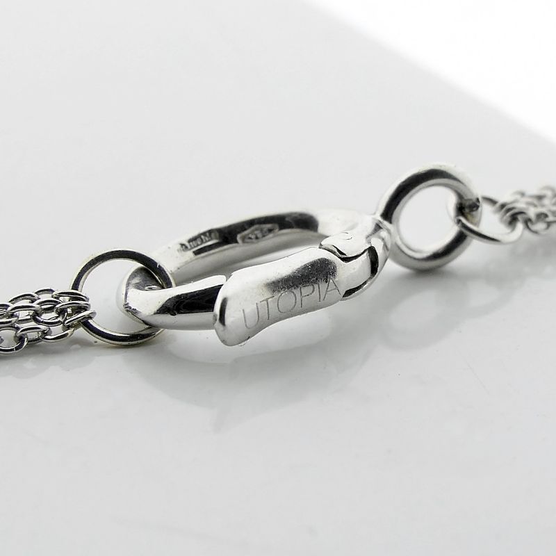 Image 7 of UTOPIA Art Deco white gold necklace with pearl and diamond 1.75 ct.