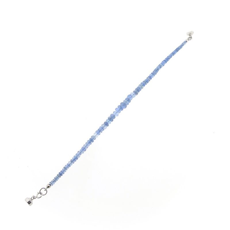 Image 6 of Light blue topaz bead bracelet with white gold clasp