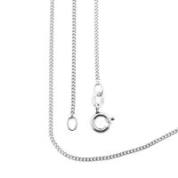White gold thin gourmet link necklace | 40 cm