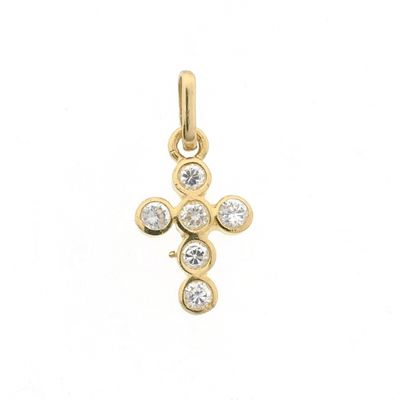 Image 1 of Gold cross pendant with zirconia