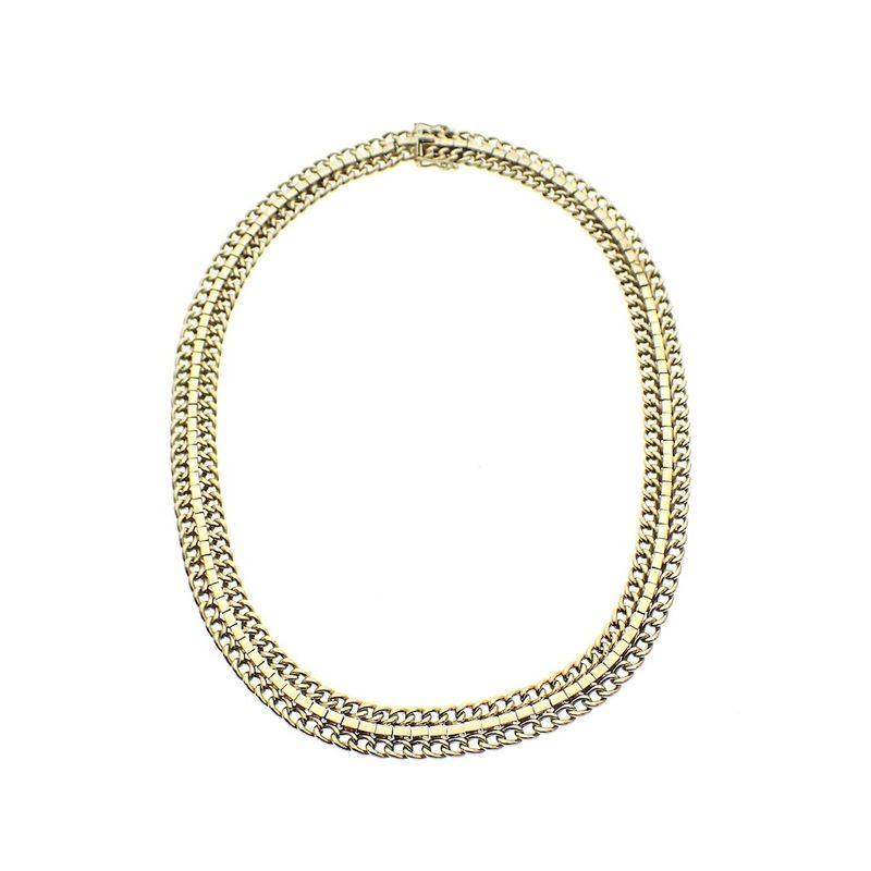 Image 4 of Golden French gourmet link necklace | 41 cm