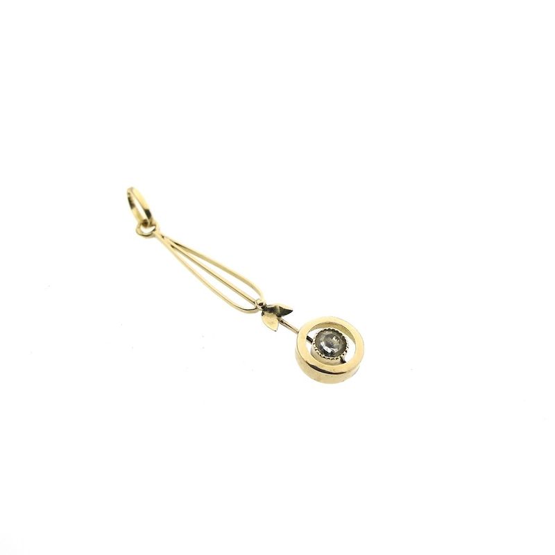 Image 3 of Victorian gold pendant with aquamarine