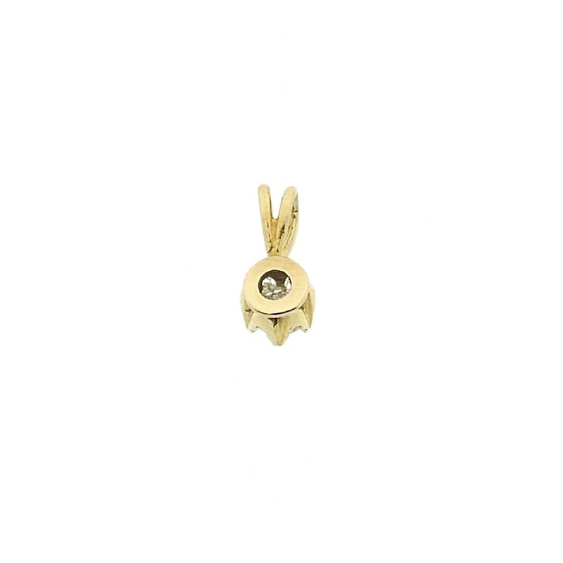 Image 3 of Gold minimalist pendant with diamond | 0.14 ct.