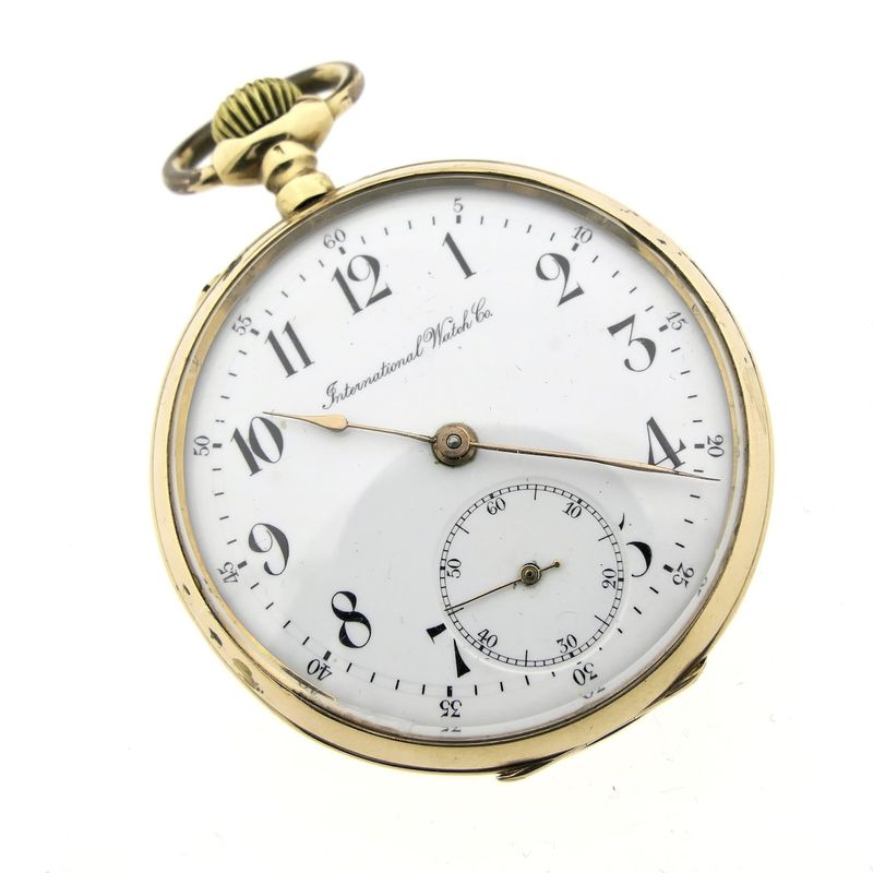 Image 16 of Antique 14k gold IWC pocket watch with box and papers from 1908