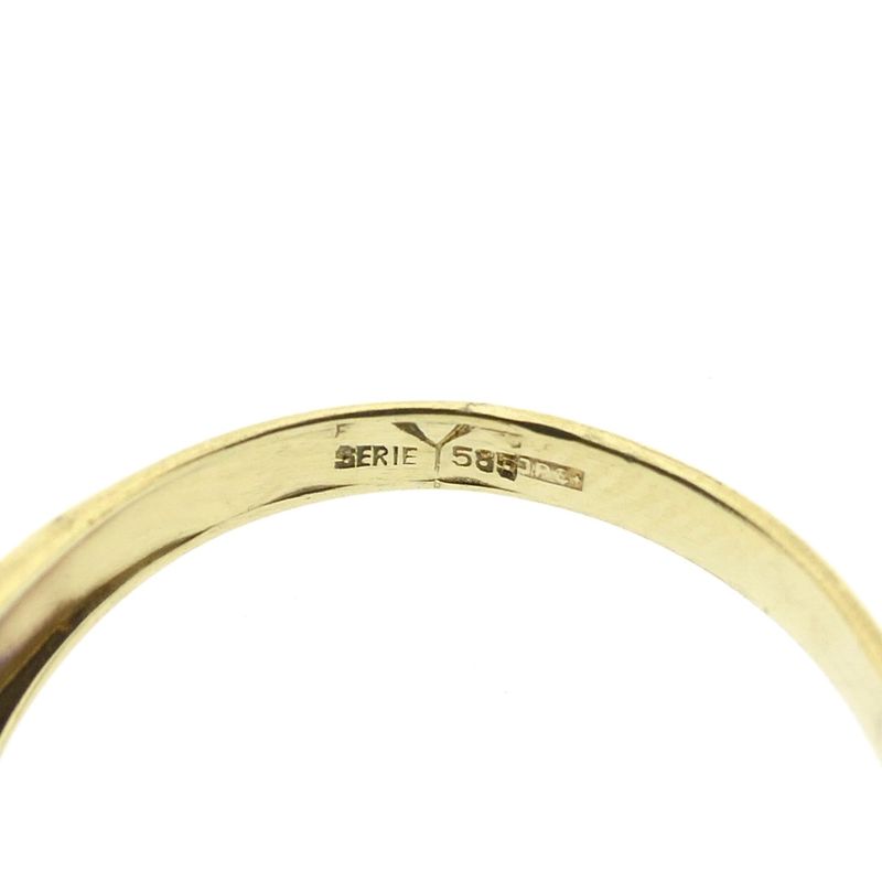 Image 6 of Gold solitaire ring with diamond; 0.025 ct.