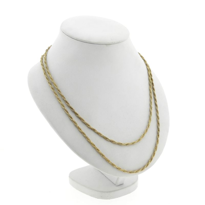 Image 3 of Gold Long Braided Fox Tail Necklace | 87.5 cm