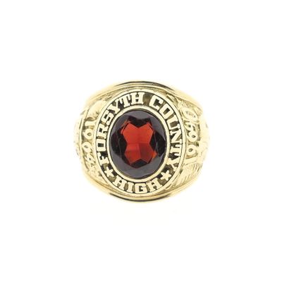 Image 2 of 10 crt. Forsyth County High School Class ring with garnet | Balfour