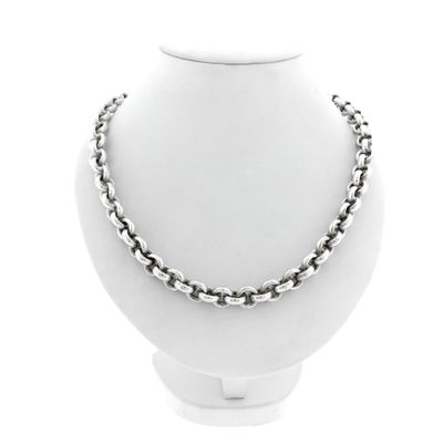 Image 1 of Silver Jasseron Link Necklace