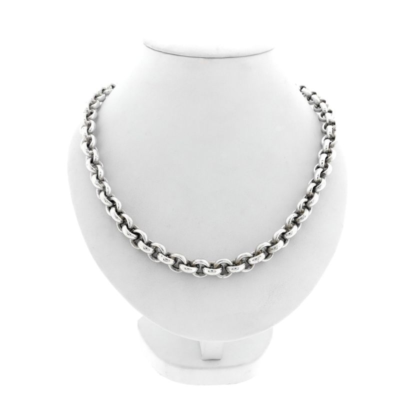 Image 1 of Silver Jasseron Link Necklace