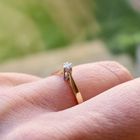 Image 8 of Gold solitaire ring with diamond; 0.05 ct. | Diamonde