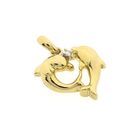 Image 6 of Gold pendant of two dolphins with diamond 0.015 ct.