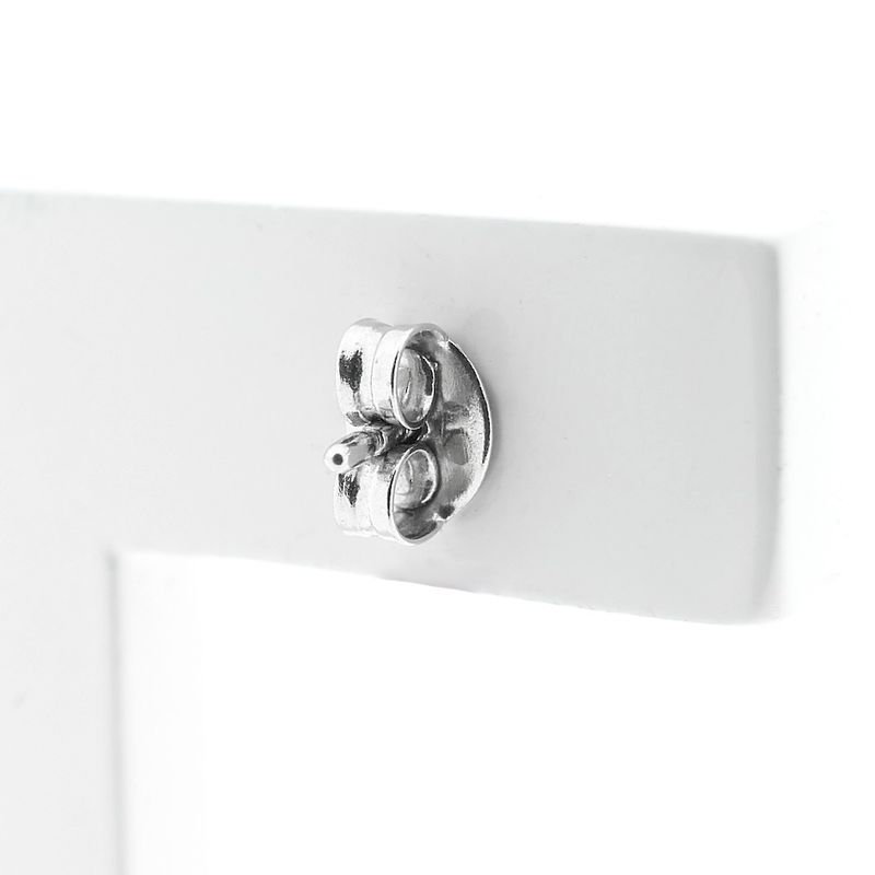 Image 3 of White gold stud earrings with zirconia