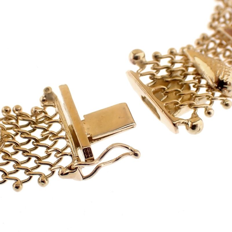 Image 7 of Gold gallery wire link bracelet