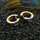 Image 2 of Gold hoop earrings with topaz | Ø 16.7 mm