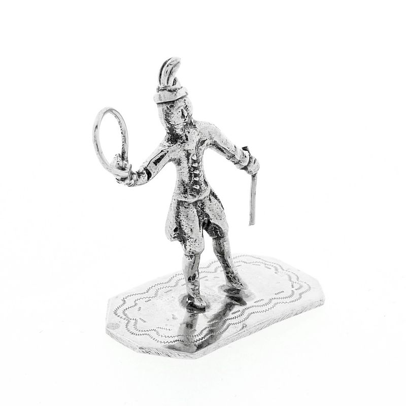 Image 3 of Antique silver statuette of a hoop player