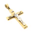 Image 4 of Bicolor Gold Pendant of a Cross with Corpus