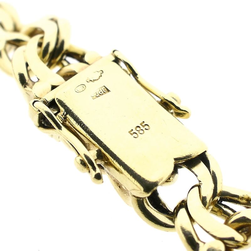 Afbeelding 5 van Massief gouden platte Prince of Wales schakelarmband | 21 cm