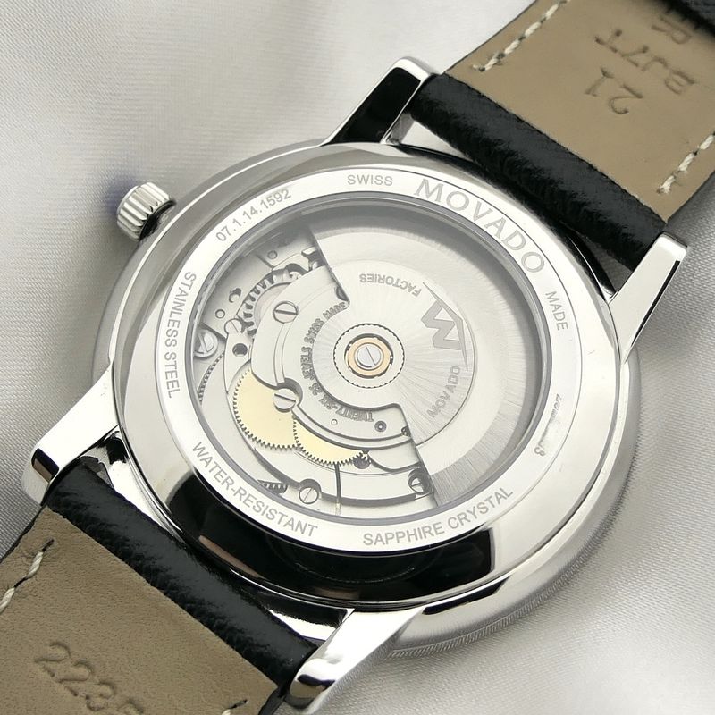 Image 13 of Movado Museum Classic; Automatic men's watch with blue dial; 0607565