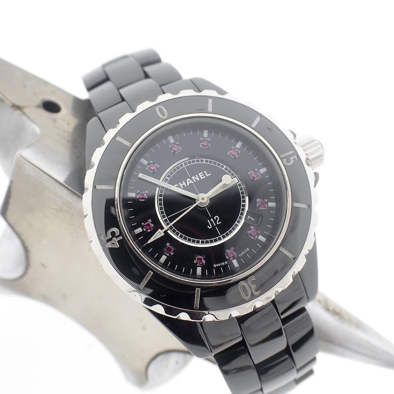 Image 2 of Chanel J12 'Rubi'; Ceramic women's watch with rubies