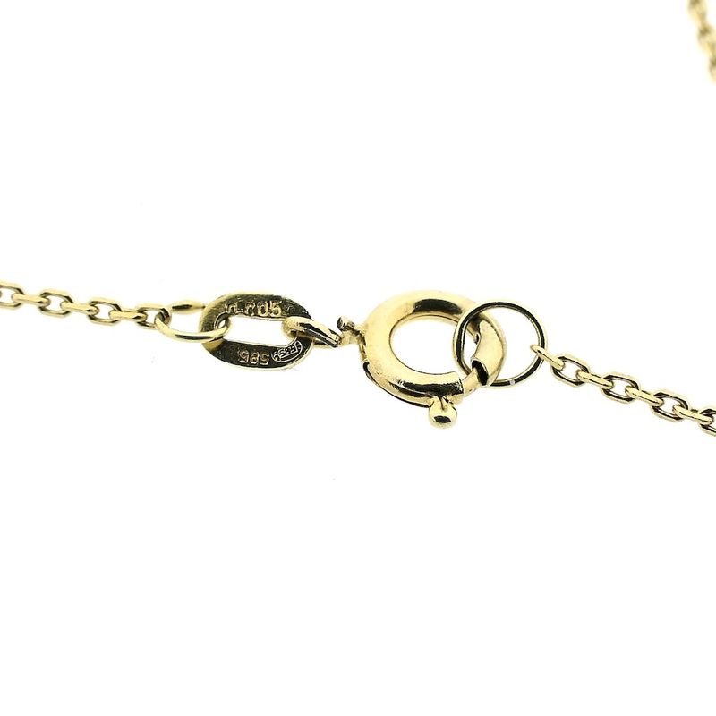 Image 7 of Gold anchor link necklace with a fixed pendant; diamond 0.005 ct. | 43.5 cm