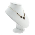 Image 2 of Gold jasseron link necklace with garnet