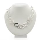 Image 1 of Silver fantasy link necklace; Carré | 47 cm