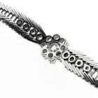 Image 6 of White gold herringbone link bracelet with 1.00 ct. diamonds.